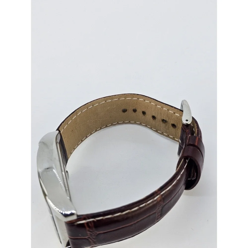 Caravelle Bulova Men's Watch 38MM Black Dial Brown Leather Bands New Battery